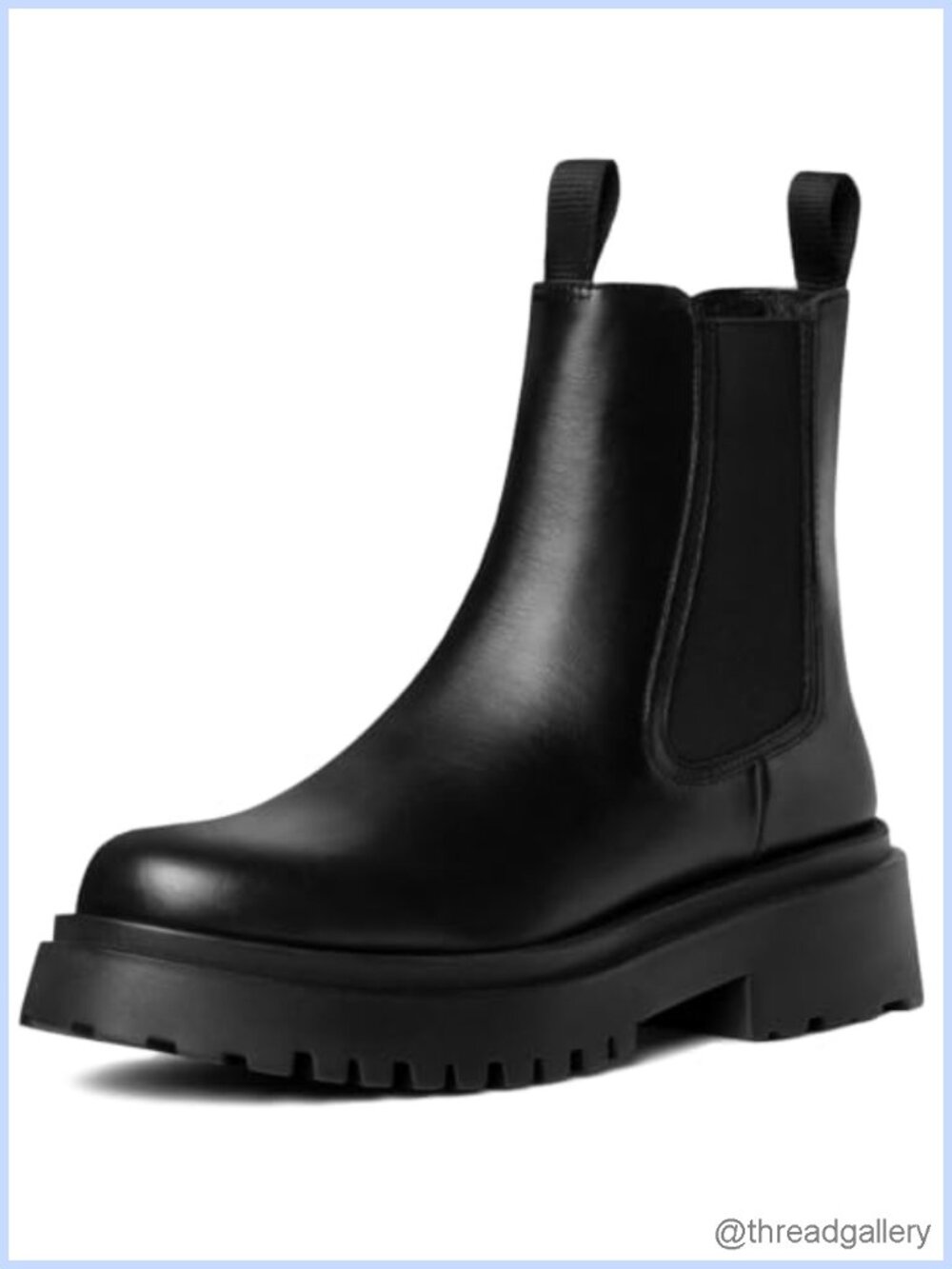 Genuine Leather Platform Chelsea Ankle Boots Slip-On Casual